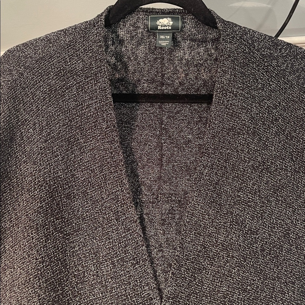 Roots xs Charcoal women grey Open Front Cardigan